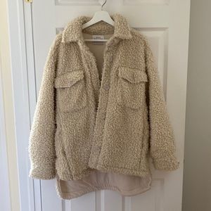 Urban outfitters Palmer Sherpa Shirt Jacket White